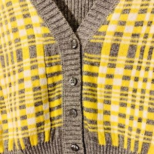 Vintage Plead Crop Cardigan